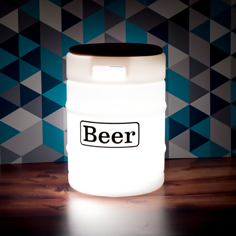 Banco com Luminária Beer Barrel White