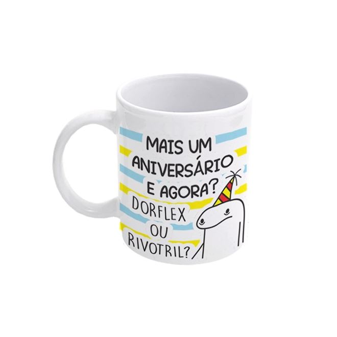 Caneca de Porcelana Flork - Mais Um Aniversário