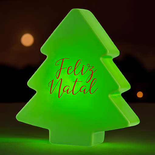 Luminária Árvore Natalina Merry Christmas Verde