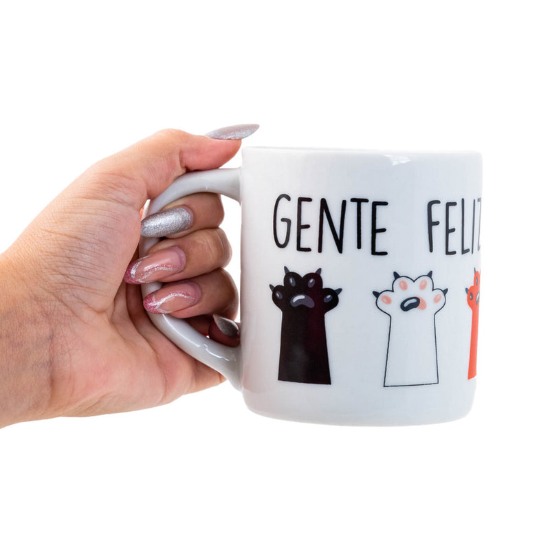 Caneca de Cerâmica 300ml - Gente Feliz Tem Gato