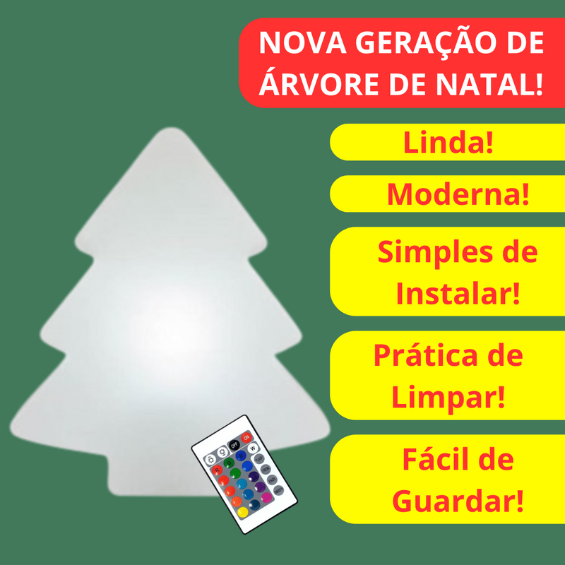 Luminária Árvore de Natal RGB Com Controle