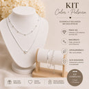 Kit Colar e Pulseira Feminina Prata 925 Coração Semijoia Hipoalergênica Presente Feminino