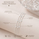 Pulseira Feminina Tripla Coração Folheada Prata 925 Delicada Semijoia 22cm