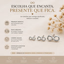 Trio De Brincos Infinito Laminado Banhado À Prata 925 Clássico Feminino