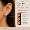Trio De Brincos Infinito Laminado Banhado À Prata 925 Clássico Feminino
