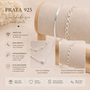 Kit Colar e Pulseira Feminina Prata 925 Coração Semijoia Hipoalergênica Presente Feminino